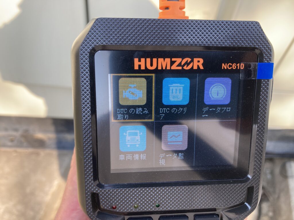 ２４VDC バッテリー電源での表示OK。スカニアエンジンのDTCの読み取り開始！Car Truck OBD2 Scan Tool NC610 Humzor