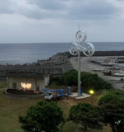 マルチレンズ風車 9kW 風力発電 設置工事 (基礎方式) Wind Lens Turbine Generator